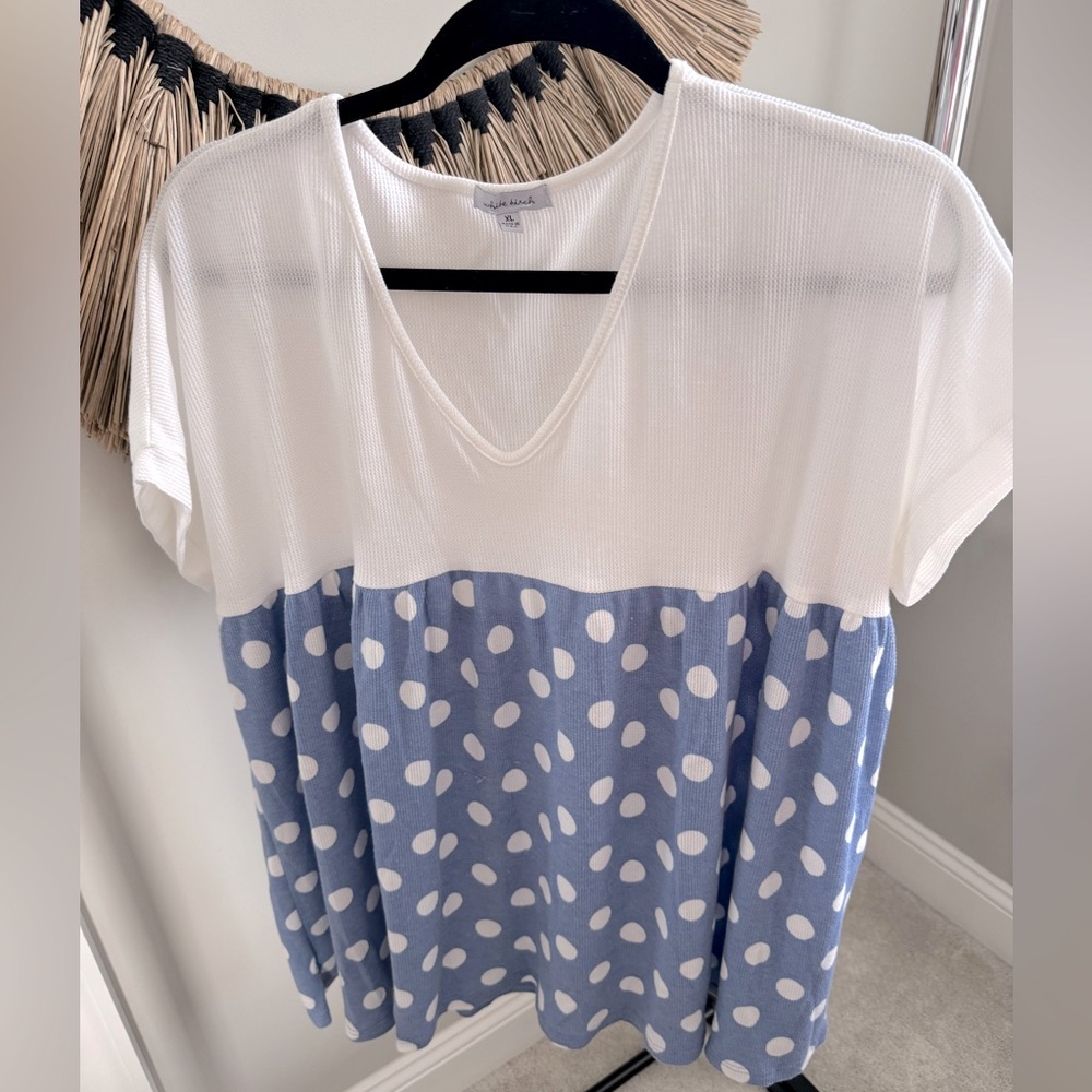 White Birch Short Sleeve Babydoll Top 🤍